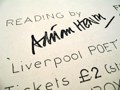 Adrian Henri poetry reading flyer