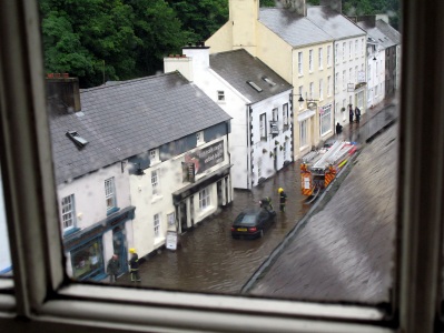 Flooded street in Cushendall, June 2012 Flooded street in Cushendall, June 2012