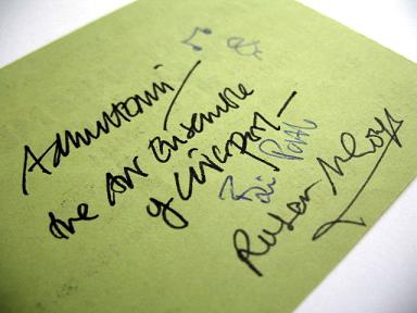 Adrian Henri, Brian Patten and Roger McGough autographs